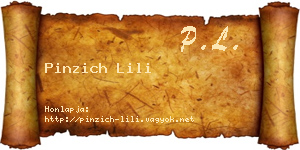 Pinzich Lili névjegykártya
